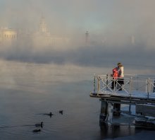 Особенности зимнего кормления уток на Крещение / Морозец выдался на Крещение-20