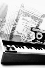 Микс / retro, old camera, child's piano