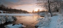 морозное утро у реки / река Осавец