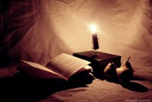 Ночное чтение ХІХ века... / На сколько я знаю в 19 веке, люди читали в ночное время, при свечах и вот я попытался изобразить место обстановку где они читают.