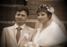 свадебная / двое счастливых, связавшие себя священными узами брака