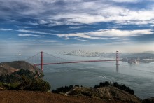 взгляд на город / залив и мост Золотые Ворота, Сан-Франциско