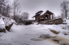 Старая финская водяная мельница / Зимний вариант