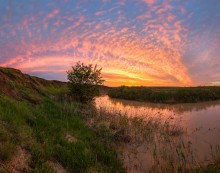 Запылал закат на полнеба. / Ставрополье. Река Калаус. Весна.