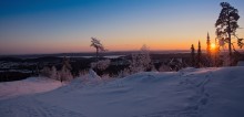 Панорама зимнего восхода / Утро в горах