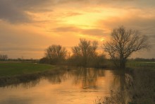 Golden evening in Stavele. / Stavele is a small village in Flanders(Belgium).