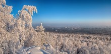 Панорама зимы / Вид с горы Висячий камень