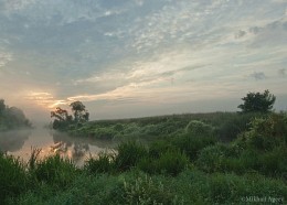 Якшино. Утро. Вид с нижнего переката / Россия. Тульская область. Дубенский район. Якшино. Река упа.