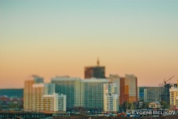 Город на закате дня / Городская панорама титл- шифт