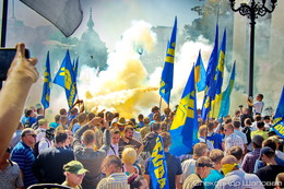 Взрыв шашки / Взрыв шашки, брошенной в толпу митингующих под Верховной Радой Украины 31.08.2015