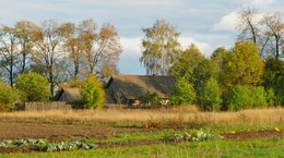 сельский двор / вечер, двор колхозника, осень уже