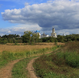 дорогой к храму / пейзаж с видом на монастырь