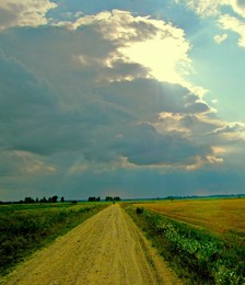 дорога в поле / будет дождь, дорога полевая