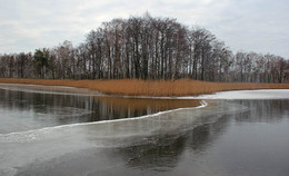 По перволедку / Озеро Шини. Волынская область, Украина.