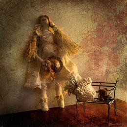 Дачница / интерьерная кукла-тильда. Фотоимпрессионизм