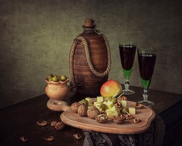 Натюрморт с домашним вином / классический натюрморт