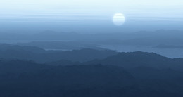 Синева гор... / восход в горах