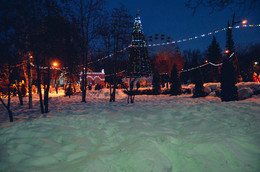 Празднование рождества. / Вечер 6 января, праздник в парке Кирова город: Новосибирск.