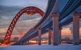 Живописный мост / мост через Москва-реку, январь 2016 г.