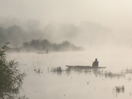 Идиллия утреней рыбалки. / Река Южный Буг.Из серии &quot; Мигиевские рыбаки.&quot;