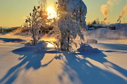 вечерние тени января / зимние морозные вечера в деревеньке