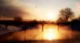 &nbsp; / Утро,мост, речка ,зима