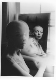 Портрет Кати / Kodak tmax 100. СканРучная печать с двух кадров. Скан планшет сканер.