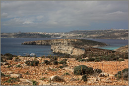 От Комино до Гозо / Мальта. Вид с острова Гозо на Комино.