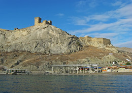 Зима в Судаке (2) / Взгляд на крепость со стороны моря