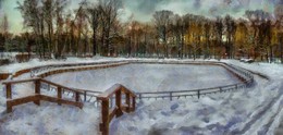 Лебединый пруд зимой. / Парк Сокольники.