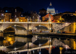 Прогулка по ночному Риму / Вид на Собор Святого Петра