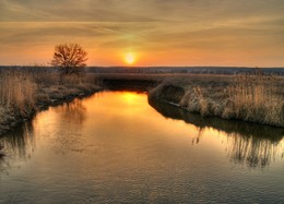 Зорька золотая светит за рекой… / Фотопрогулки. Речка Ирпень. Март 2016 г.