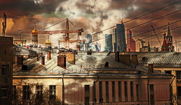 Москва не сразу строилась / Москва. Вид с крыши Дома с Атлантами на ул.Солянка