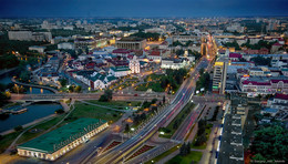 Google Maps над городом / + буквы на вечерней прогулке в Минске :)