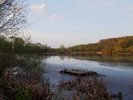 Старый плот / апрель,старый пруд