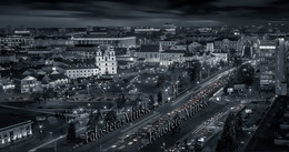 ...игрушечный городок... / Фото исторический центр вечернего Минска 2015 с высоты птичьего полета ...и хмельными буквами :)