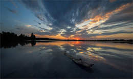 Вечер на Комсомольском озере-2 / Двух рядная панорама