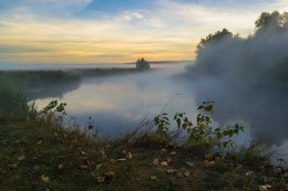 Осенний туман над рекой / Туманное утро на прекрасной реке Псел!