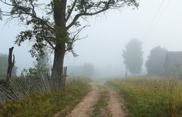 Дорога плутала в тумане ... / Деревенское утро ...