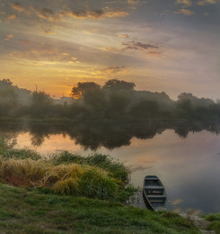 Про утро,туман и лодочку ждущую рыбака... / осень!