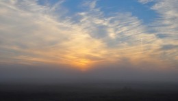 туман / утро, сентябрь, солнце скрыто за туманом
