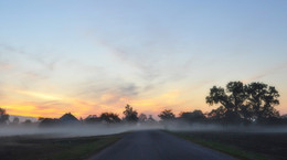 рассвет / утро раннее, туман везде, красиво