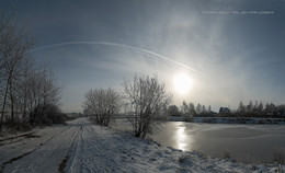 Морозный ноябрь / Панорама возле д.Ярково. Ещё нет середины ноября, а погода как на крещенские морозы. 13 ноября достаточно красивый выдался денёк.
