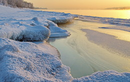 закат на р.Обь, Новосибирск / ниже ГЭС река не замерзает даже в самые сильные морозы