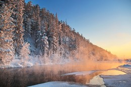 Вечернее марево декабря... / Иркутская область Казачинско-Ленский район.