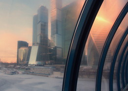 Москва Спираль времени / Москва,Москва-река,зима,восход,холодно