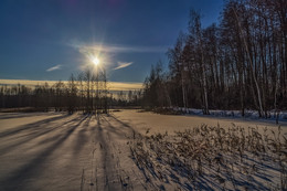 Мороз и Солнце / Озеро в лесу, мороз -25