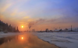 Вот и кончился ещё один день зимы... / Иркутская область Казачинско-Ленский район
(утром морозец - 45 )