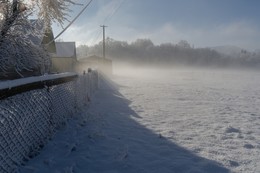 Зима на улице Приречной / Станица Самурская, ул. Приречная, зимнее утро.