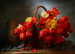 Рисую весну / натюрморт, цветы, тюльпаны, весна, рисую весну